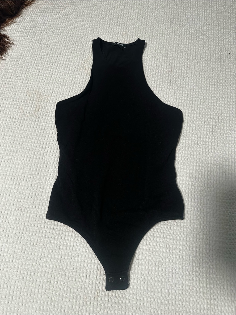 Express Black Sleeveless High-Neck Bodysuit